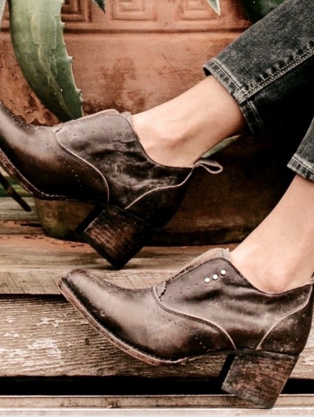 Freebird by Steven Distressed Black Leather Ankle Booties